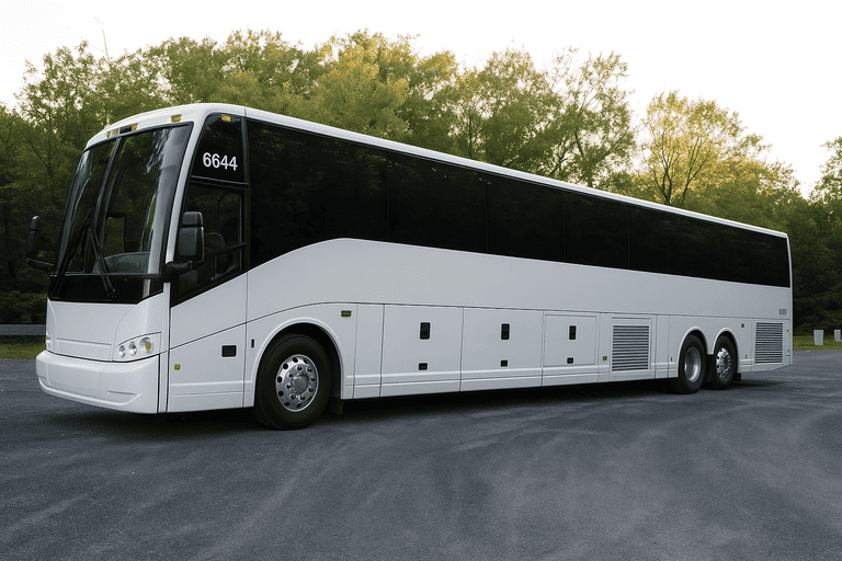 exterior of Charter Bus Rental Milpitas coach bus